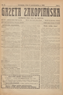 Gazeta Zakopiańska.R.1, nr 11 (15 października 1921)