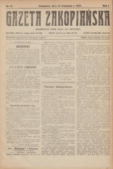 Gazeta Zakopiańska.R.1, nr 13 (15 listopada 1921)