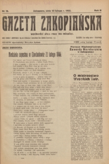 Gazeta Zakopiańska.R.2, nr 19 (15 lutego 1922)