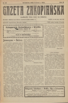 Gazeta Zakopiańska.R.2, nr 20 (1 marca 1922)