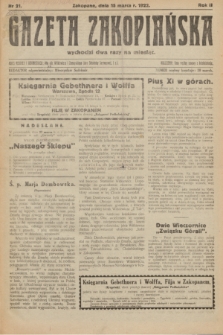 Gazeta Zakopiańska.R.2, nr 21 (15 marca 1922)