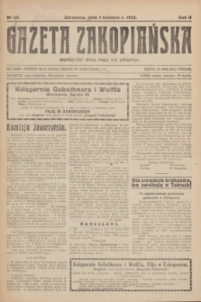 Gazeta Zakopiańska.R.2, nr 22 (1 kwietnia 1922)