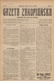 Gazeta Zakopiańska.R.2, nr 25 (15 maja 1922)