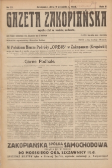 Gazeta Zakopiańska.R.2, Nr 33 (9 września 1922)