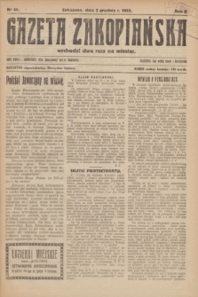 Gazeta Zakopiańska.R.2, Nr 44 (2 grudnia 1922)