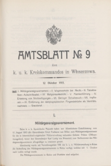 Amtsblatt№ 9 des k.u.k. Kreiskommandos in Włoszczowa. 1915 (12 Oktober)