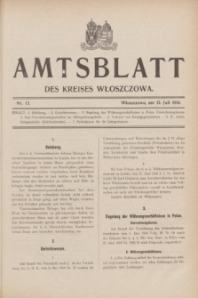 Amtsblatt des Kreises Włoszczowa.1916, Nr. 13 (15 Juli)