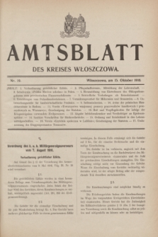 Amtsblatt des Kreises Włoszczowa.1916, Nr. 19 (15 Oktober) + wkładka
