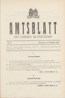 Amtsblatt des Kreises Włoszczowa.1916, Nr. 22 (5 November)