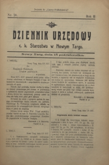 Dziennik Urzędowy c.k. Starostwa w Nowym Targu : dodatek do „Gazety Podhalańskiej”.R.2, nr 20 (15 października [1917])