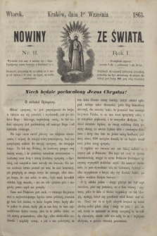 Nowiny ze Świata.R.1, nr 11 (1 września 1863)