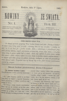 Nowiny ze Świata.R.3, nr 1 (1 lipca 1865)