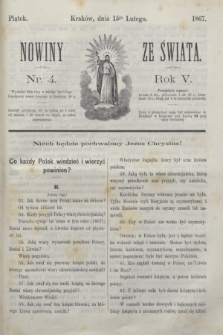 Nowiny ze Świata.R.5, nr 4 (15 lutego 1867)