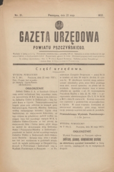 Gazeta Urzędowa Powiatu Pszczyńskiego.1937, nr 21 (22 maja)