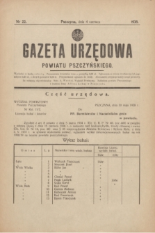 Gazeta Urzędowa Powiatu Pszczyńskiego.1938, nr 22 (4 czerwca)