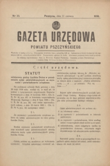 Gazeta Urzędowa Powiatu Pszczyńskiego.1938, nr 23 (11 czerwca)