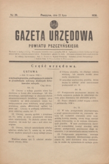 Gazeta Urzędowa Powiatu Pszczyńskiego.1938, nr 29 (23 lipca)