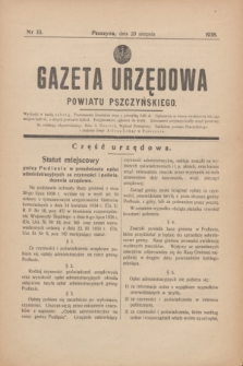 Gazeta Urzędowa Powiatu Pszczyńskiego.1938, nr 33 (20 sierpnia)