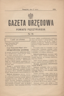 Gazeta Urzędowa Powiatu Pszczyńskiego.1939, nr 10 (11 marca)