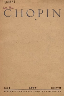 Chopin : organ Instytutu Fryderyka Chopina w Warszawie. 1937, nr 2 |PDF|