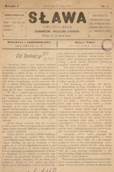 Sława : dwutygodnik ekonomiczno-społeczno-literacki. 1900, nr 1 |PDF|