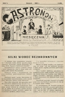 Gastronom : organ Związku Zawodowego Pracowników Przemysłu Gastronomiczno-Hotelowego w Polsce. 1926, nr 3 |PDF|