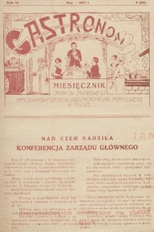 Gastronom : organ Związku Zawodowego Pracowników Przemysłu Gastronomiczno-Hotelowego w Polsce. 1927, nr 2 |PDF|