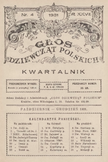 Głos Dziewcząt Polskich. R. 27. 1931, nr 4 |PDF|