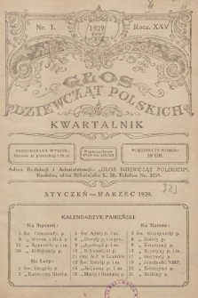 Głos Dziewcząt Polskich. R. 25. 1929, nr 1 |PDF|