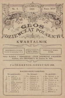 Głos Dziewcząt Polskich. R. 25. 1929, nr 4 |PDF|