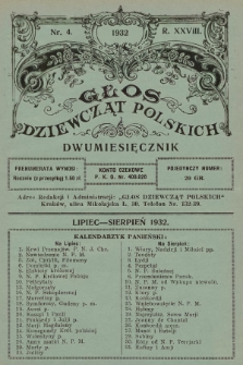 Głos Dziewcząt Polskich. R. 28. 1932, nr 4 |PDF|