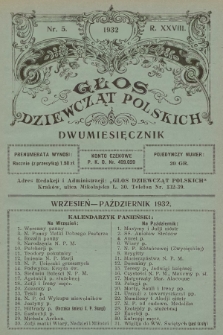 Głos Dziewcząt Polskich. R. 28. 1932, nr 5 |PDF|