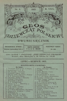 Głos Dziewcząt Polskich. R. 29. 1933, nr 4 |PDF|