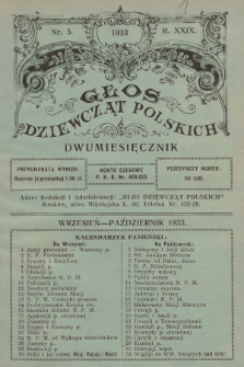 Głos Dziewcząt Polskich. R. 29. 1933, nr 5 |PDF|