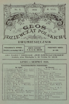 Głos Dziewcząt Polskich. R. 30. 1934, nr 4 |PDF|