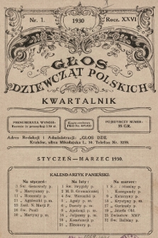Głos Dziewcząt Polskich. R. 26. 1930, nr 1 |PDF|