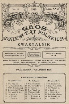 Głos Dziewcząt Polskich. R. 26. 1930, nr 4 |PDF|