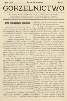 Gorzelnictwo. 1910, nr 1 |PDF|