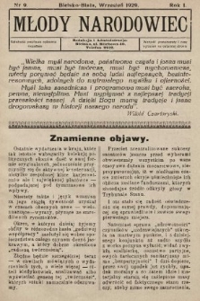Młody Narodowiec. 1929, nr 9 |PDF|