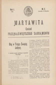 Maryawita : czciciel Przenajświętszego Sakramentu. R.1, № 2 (10 stycznia 1907)