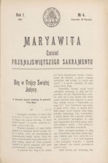 Maryawita : czciciel Przenajświętszego Sakramentu. R.1, № 4 (24 stycznia 1907)
