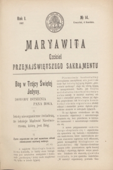 Maryawita : czciciel Przenajświętszego Sakramentu. R.1, № 14 (4 kwietnia 1907)