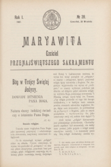 Maryawita : czciciel Przenajświętszego Sakramentu. R.1, № 39 (26 września 1907)