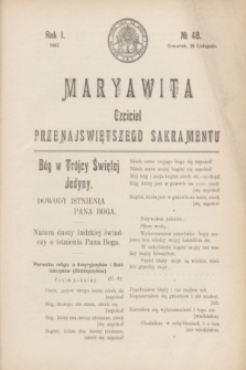 Maryawita : czciciel Przenajświętszego Sakramentu. R.1, № 48 (28 listopada 1907)