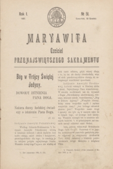 Maryawita : czciciel Przenajświętszego Sakramentu. R.1, № 51 (19 grudnia 1907)