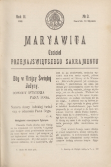 Maryawita : czciciel Przenajświętszego Sakramentu. R.2, № 3 (16 stycznia 1908)