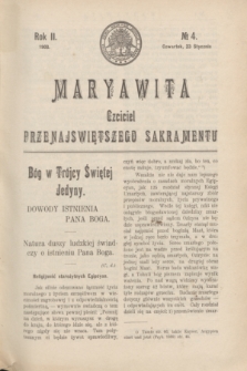 Maryawita : czciciel Przenajświętszego Sakramentu. R.2, № 4 (23 stycznia 1908)
