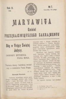 Maryawita : czciciel Przenajświętszego Sakramentu. R.2, № 7 (13 lutego 1908)