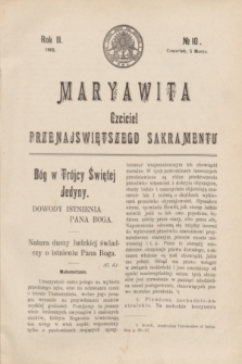 Maryawita : czciciel Przenajświętszego Sakramentu. R.2, № 10 (5 marca 1908)
