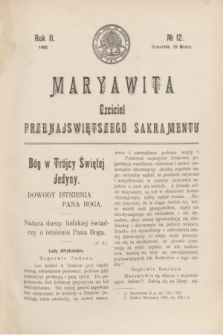 Maryawita : czciciel Przenajświętszego Sakramentu. R.2, № 12 (19 marca 1908)